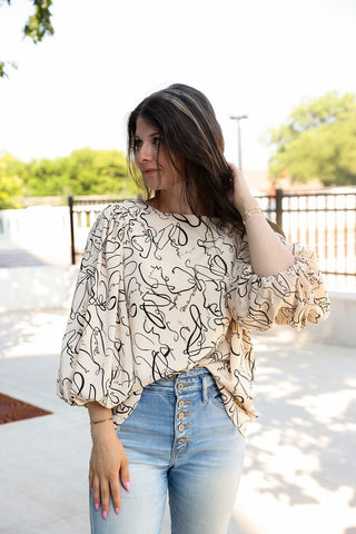 Noir Creme, Blouse - Silver Line Boutique