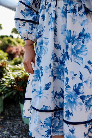 Ocean Blossom, Azure Dress - Silver Line Boutique