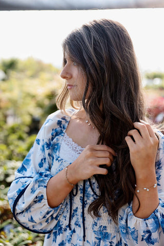 Ocean Blossom, Azure Dress - Silver Line Boutique
