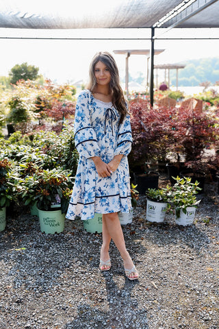 Ocean Blossom, Azure Dress - Silver Line Boutique