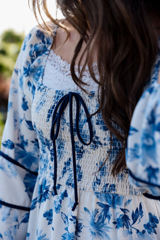 Ocean Blossom, Azure Dress - Silver Line Boutique