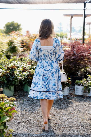 Ocean Blossom, Azure Dress - Silver Line Boutique