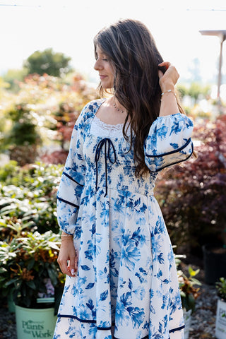 Ocean Blossom, Azure Dress - Silver Line Boutique
