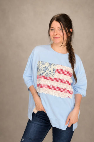 Patch & Glory Tee - Silver Line Boutique