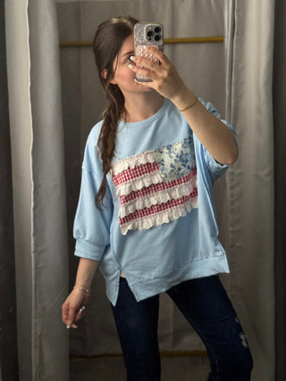 Patch & Glory Tee - Silver Line Boutique