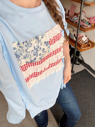 Patch & Glory Tee - Silver Line Boutique