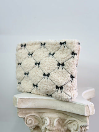 Plush Bow Cosmetic Bags - Silver Line Boutique