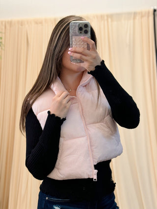 Pretty in Pink, Puffer Vest - Silver Line Boutique