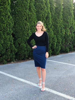 Pretty Like Her, Pencil Skirt - Silver Line Boutique