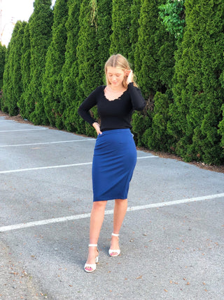 Pretty Like Her, Pencil Skirt - Silver Line Boutique