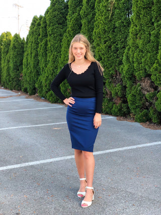Pretty Like Her, Pencil Skirt - Silver Line Boutique