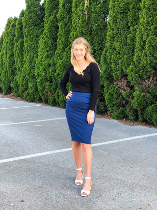 Pretty Like Her, Pencil Skirt - Silver Line Boutique
