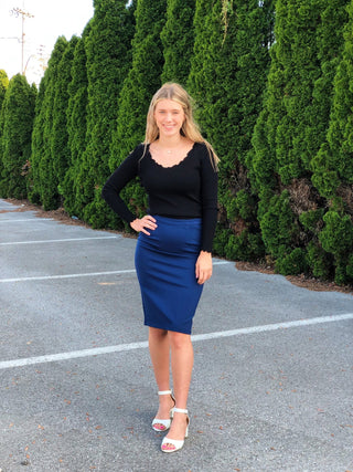 Pretty Like Her, Pencil Skirt - Silver Line Boutique