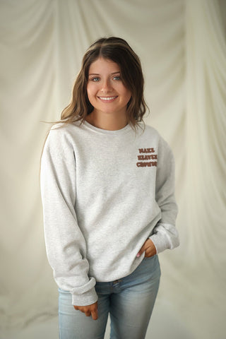 (Puffer) Make Heaven Crowded, Crewneck - Silver Line Boutique