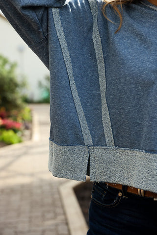 Quiet Edge, Blue Shirt - Silver Line Boutique