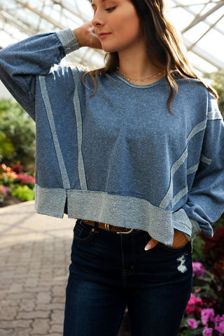 Quiet Edge, Blue Shirt - Silver Line Boutique