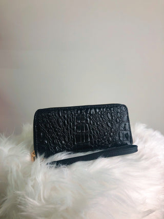 Rainy Day - Onyx Crocodile Wallet - Silver Line Boutique
