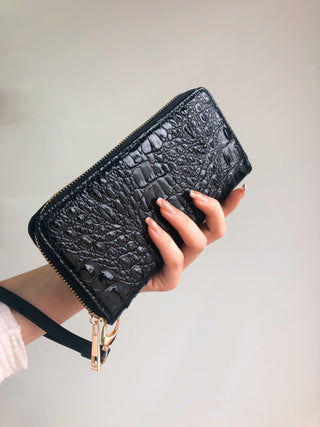 Rainy Day - Onyx Crocodile Wallet - Silver Line Boutique