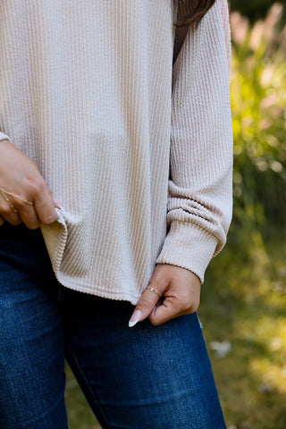 Sagebrush V-Neck Knit Top - Silver Line Boutique