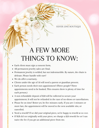 Schedule A Permanent Jewelry Appointment - Silver Line Boutique