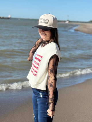 Simply Sheer, Lace Layering Top - Silver Line Boutique