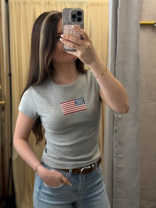 The Red, White & You, Baby Tee - Silver Line Boutique