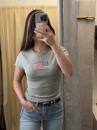 The Red, White & You, Baby Tee - Silver Line Boutique