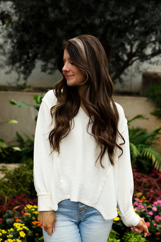 Timeless In White, V - Neck Knit - Silver Line Boutique