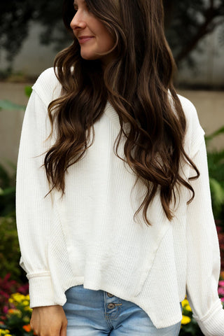 Timeless In White, V - Neck Knit - Silver Line Boutique