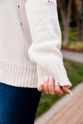 Varsity Rustique, Distressed Sweater - Silver Line Boutique