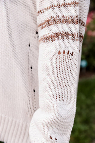 Varsity Rustique, Distressed Sweater - Silver Line Boutique