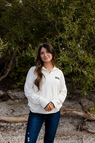 West Coast Freedom, Quarter Zip - Silver Line Boutique