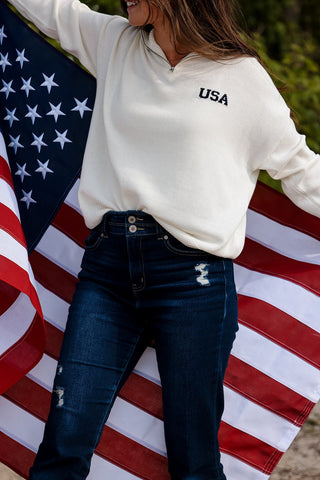 West Coast Freedom, Quarter Zip - Silver Line Boutique