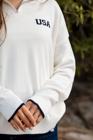 West Coast Freedom, Quarter Zip - Silver Line Boutique