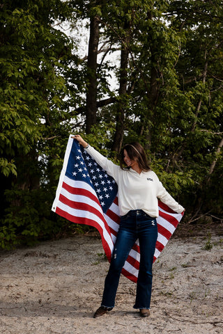 West Coast Freedom, Quarter Zip - Silver Line Boutique