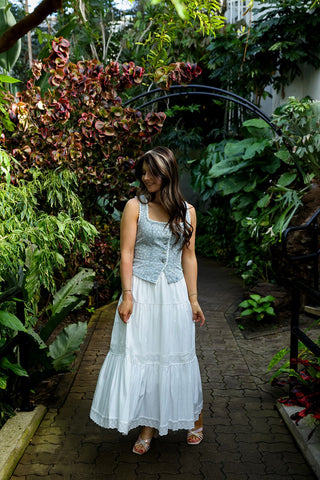 Wildflower, Denim Vest - Silver Line Boutique