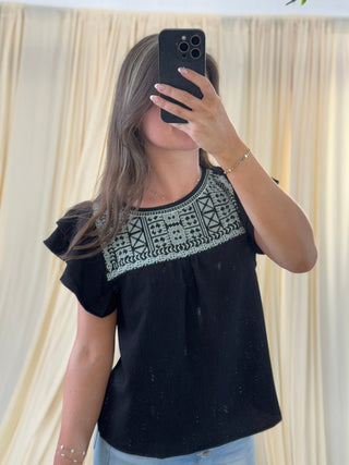Wildflower Stitch, Blouse - Silver Line Boutique