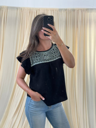 Wildflower Stitch, Blouse - Silver Line Boutique